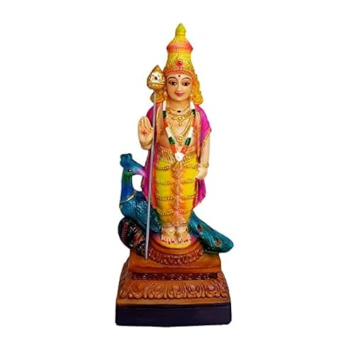 Handcrafted Murugan showpiece Hindu god Idol Decorative Statue Figurine for Home Decor Gifts, Poly Marble