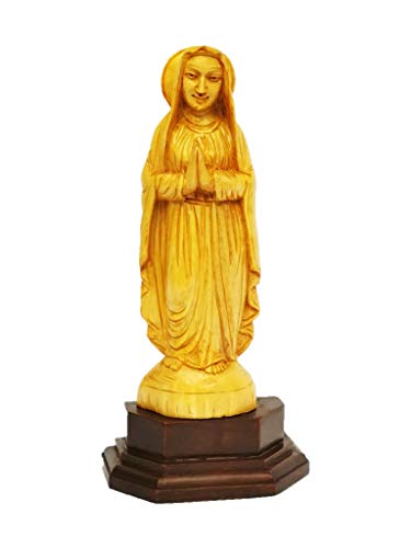 Handcrafted Lourdh Mary Wooden showpiece Idol Decorative Statue Figurine for Home Decor Craft Gifts for House Warming for Living Room