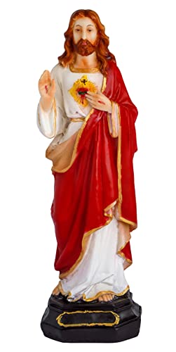 Poly Marble Jesus Statues Christian Gifts Home Decor God Idol Showpiece Catholic Decoration for Table Wall Figurine House Warming Wedding Anniversary, Multicolour