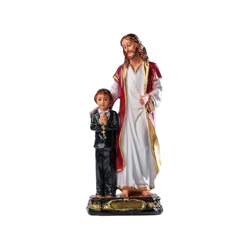 First Holy Communion Gifts for Boys Jesus and Boy Statues Christian Home Decor Birth Day Gift God Idol Showpiece for Table Wall Figurine House Warming, Multicolour