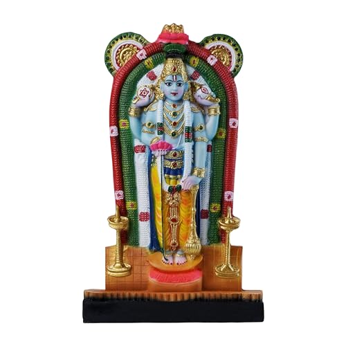 Guruvayurappan Idol Showpiece Guruvayoor Krishna Statue Decorative Figurine for Home Decor Craft Gifts for House Warming for Living Room, Multicolour