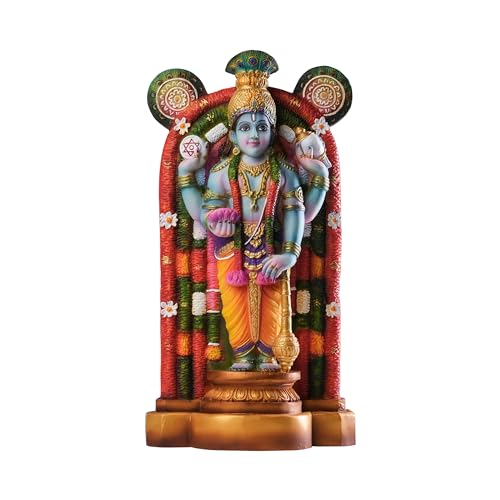 Guruvayurappan Idol Kanhaji Showpiece Guruvayoor Krishna Statue Decorative Figurine for Home Decor Craft Gifts for House Warming for Living Room, Multicolour