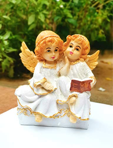 Poly Marble Angel Catholic Wall Decorative Christian Statues Figurine Showpiece Idol for Home Decor Craft Gifts for House Warming for Living Room, Multicolour