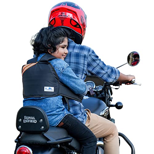 Two Wheeler Child Safety Belt Adjustable Harness Belt for Motorcycle Ride Strap with Night Reflector and Double Buckled Safety Protection