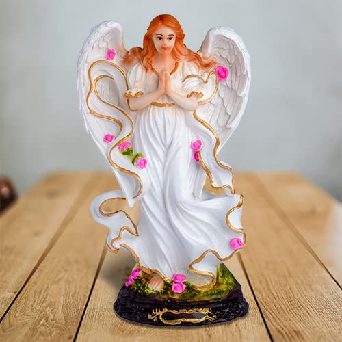 Angel Statue Christian Idol Home Decor Showpiece for Gift House Warming for Living Room, Multicolour, 26 CM